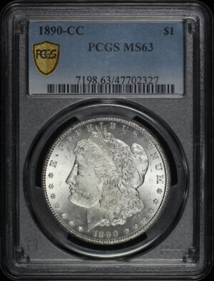 Obverse of this 1890-CC Morgan Dollar PCGS MS-63