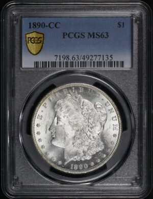 Obverse of this 1890-CC Morgan Dollar PCGS MS-63