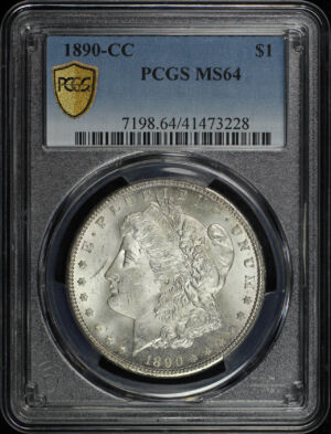 Obverse of this 1890-CC Morgan Dollar PCGS MS-64