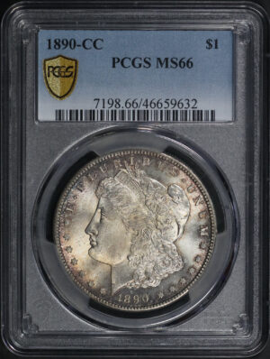 Obverse of this 1890-CC Morgan Dollar PCGS MS-66