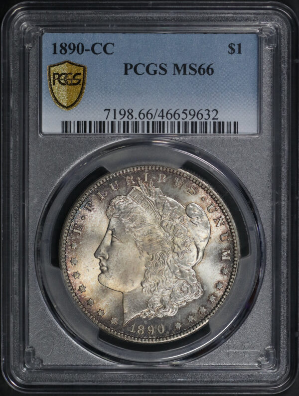 Obverse of this 1890-CC Morgan Dollar PCGS MS-66