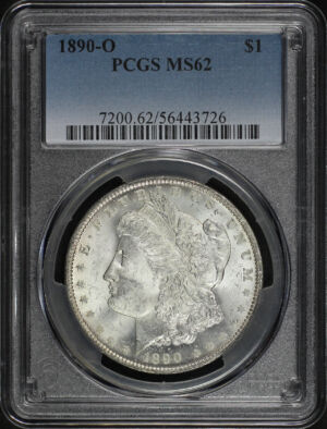 Obverse of this 1890-O Morgan Dollar PCGS MS-62