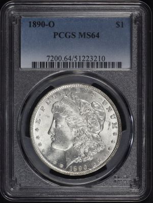 Obverse of this 1890-O Morgan Dollar PCGS MS-64