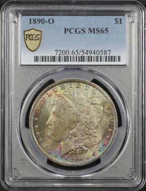 Obverse of this 1890-O Morgan Dollar PCGS MS-65