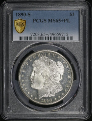 Obverse of this 1890-S Morgan Dollar PCGS MS-65+ PL