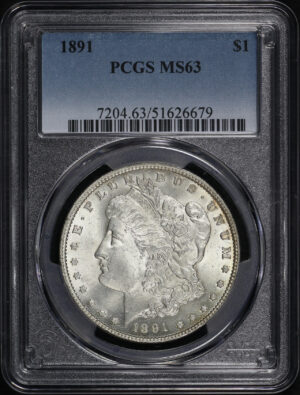 Obverse of this 1891 Morgan Dollar PCGS MS-63