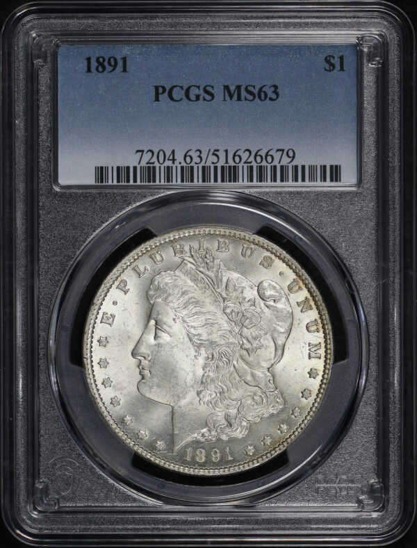 Obverse of this 1891 Morgan Dollar PCGS MS-63