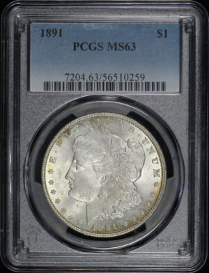 Obverse of this 1891 Morgan Dollar PCGS MS-63