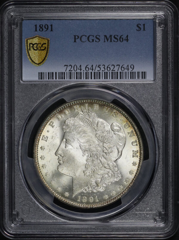 Obverse of this 1891 Morgan Dollar PCGS MS-64