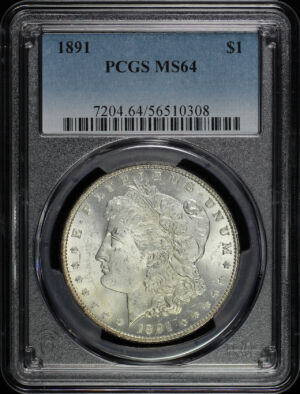 Obverse of this 1891 Morgan Dollar PCGS MS-64