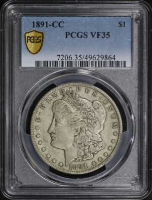 Obverse of this 1891-CC Morgan Dollar PCGS VF-35