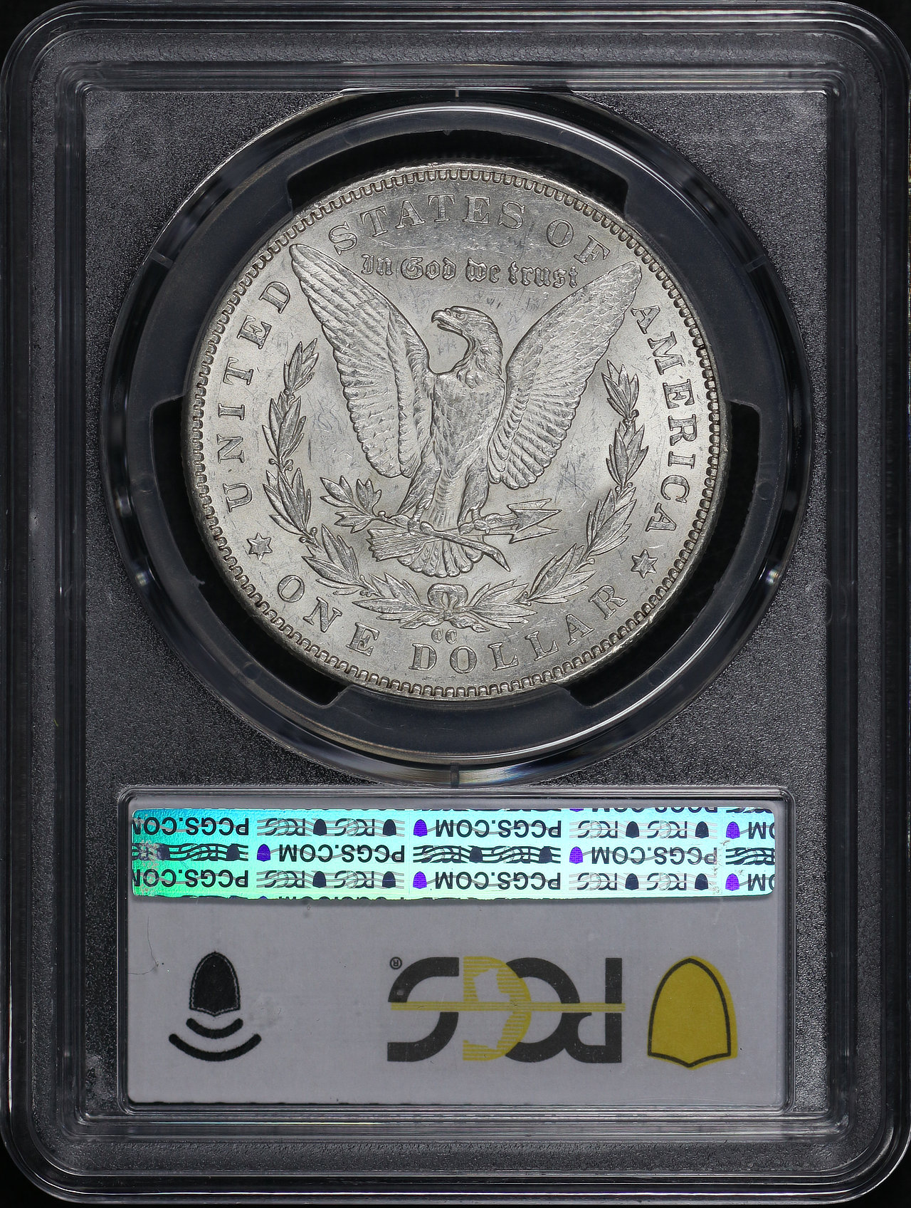 Reverse of this 1891-CC Morgan Dollar PCGS AU-58