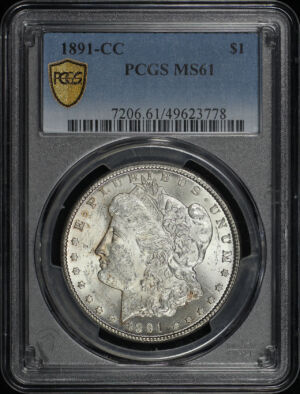 Obverse of this 1891-CC Morgan Dollar PCGS MS-61