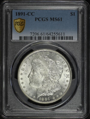 Obverse of this 1891-CC Morgan Dollar PCGS MS-61