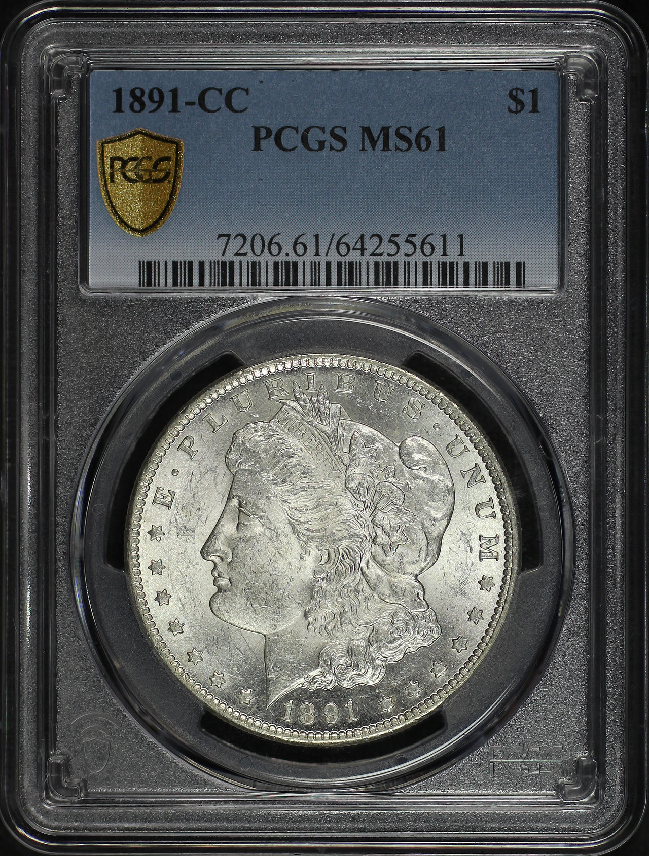 Obverse of this 1891-CC Morgan Dollar PCGS MS-61