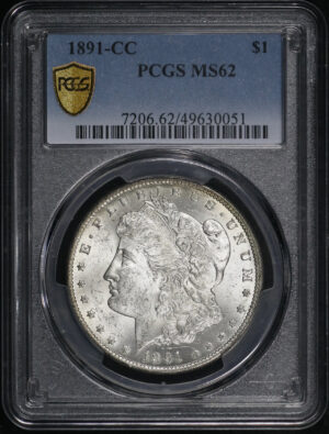 Obverse of this 1891-CC Morgan Dollar PCGS MS-62