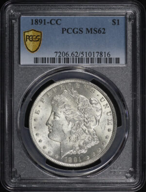 Obverse of this 1891-CC Morgan Dollar PCGS MS-62