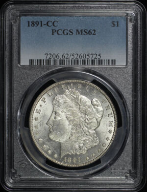 Obverse of this 1891-CC Morgan Dollar PCGS MS-62