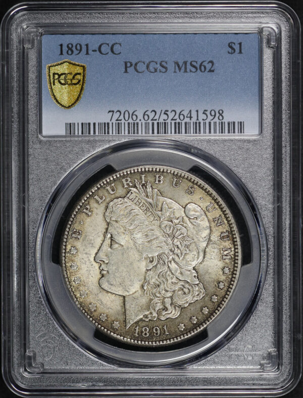 Obverse of this 1891-CC Morgan Dollar PCGS MS-62