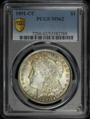 Obverse of this 1891-CC Morgan Dollar PCGS MS-62