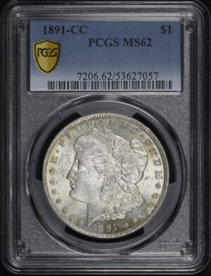 Obverse of this 1891-CC Morgan Dollar PCGS MS-62
