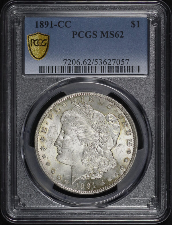 Obverse of this 1891-CC Morgan Dollar PCGS MS-62