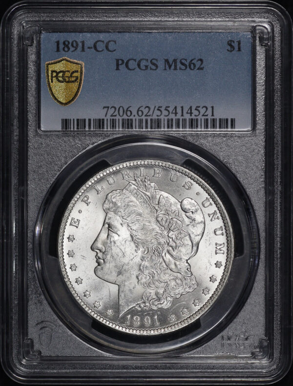 Obverse of this 1891-CC Morgan Dollar PCGS MS-62