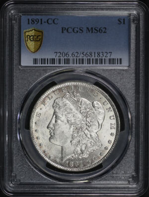 Obverse of this 1891-CC Morgan Dollar PCGS MS-62