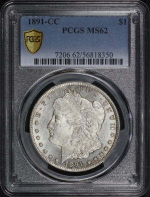 Obverse of this 1891-CC Morgan Dollar PCGS MS-62