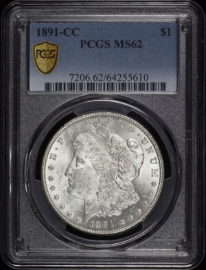 Obverse of this 1891-CC Morgan Dollar PCGS MS-62