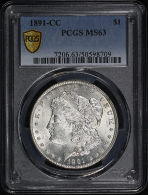 Obverse of this 1891-CC Morgan Dollar PCGS MS-63