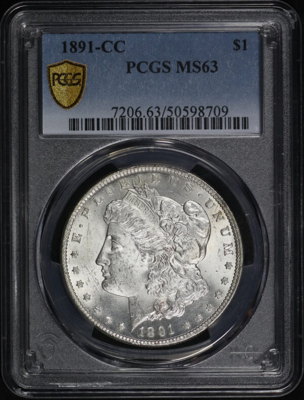Obverse of this 1891-CC Morgan Dollar PCGS MS-63