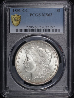 Obverse of this 1891-CC Morgan Dollar PCGS MS-63