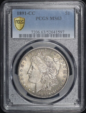 Obverse of this 1891-CC Morgan Dollar PCGS MS-63
