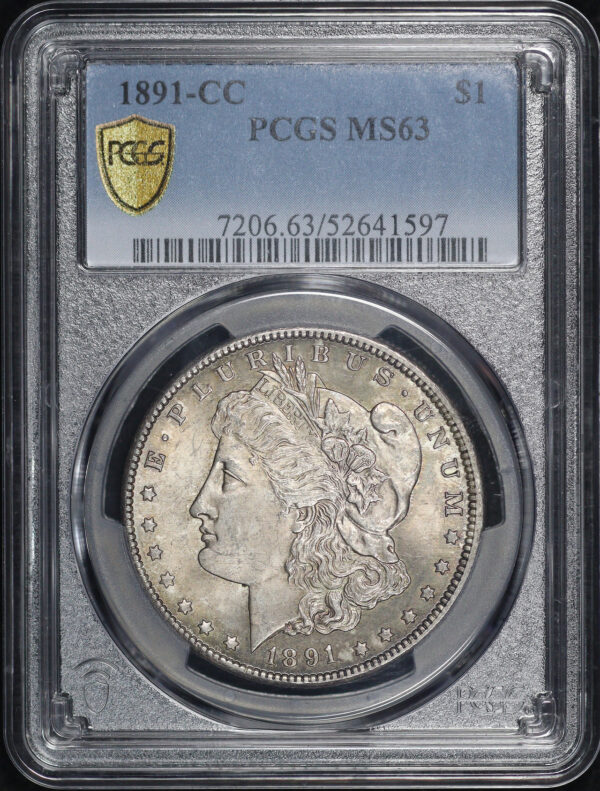 Obverse of this 1891-CC Morgan Dollar PCGS MS-63