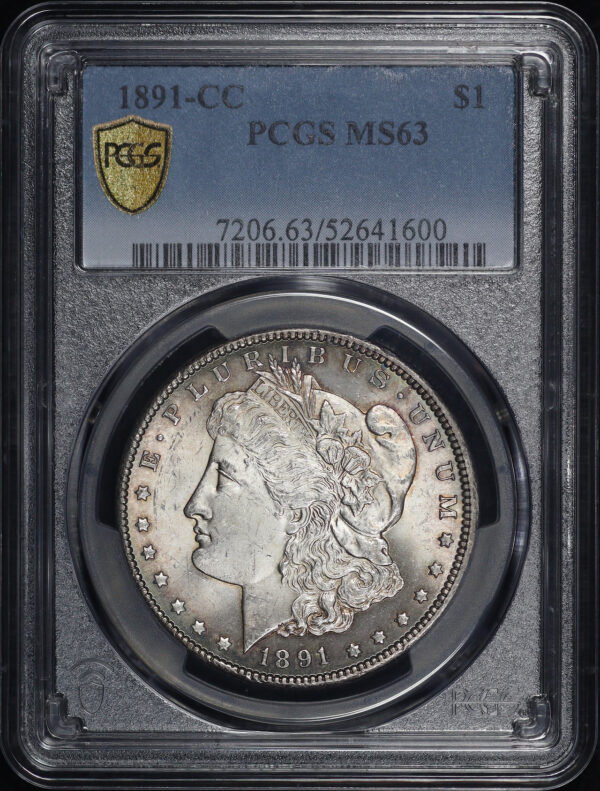 Obverse of this 1891-CC Morgan Dollar PCGS MS-63