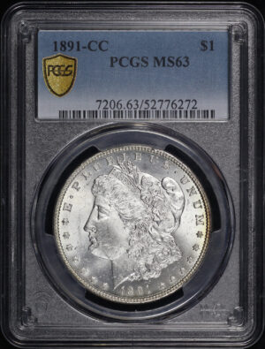Obverse of this 1891-CC Morgan Dollar PCGS MS-63