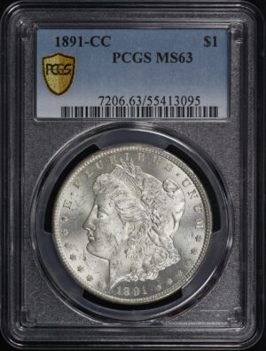 Obverse of this 1891-CC Morgan Dollar PCGS MS-63