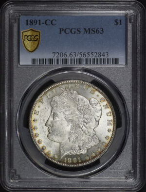 Obverse of this 1891-CC Morgan Dollar PCGS MS-63