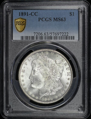 Obverse of this 1891-CC Morgan Dollar PCGS MS-63