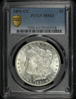 Obverse of this 1891-CC Morgan Dollar PCGS MS-63