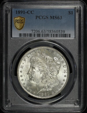 Obverse of this 1891-CC Morgan Dollar PCGS MS-63