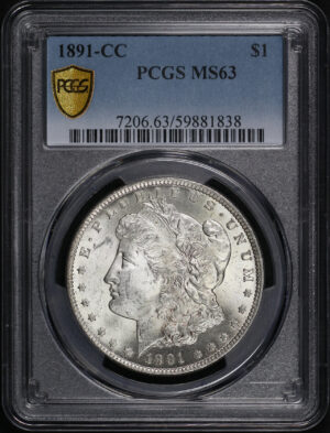 Obverse of this 1891-CC Morgan Dollar PCGS MS-63