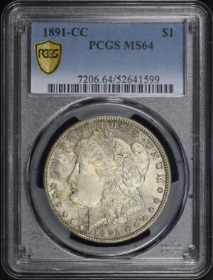 Obverse of this 1891-CC Morgan Dollar PCGS MS-64