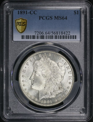 Obverse of this 1891-CC Morgan Dollar PCGS MS-64