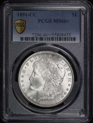 Obverse of this 1891-CC Morgan Dollar PCGS MS-66+