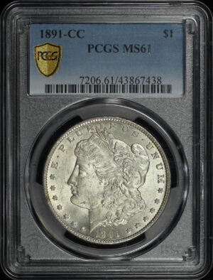 Obverse of this 1891-CC Morgan Dollar PCGS MS-61