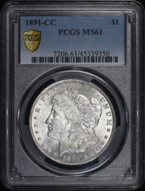 Obverse of this 1891-CC Morgan Dollar PCGS MS-61