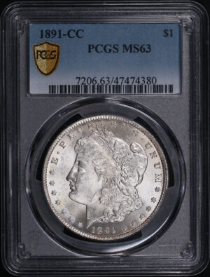 Obverse of this 1891-CC Morgan Dollar PCGS MS-63