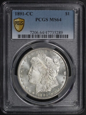 Obverse of this 1891-CC Morgan Dollar PCGS MS-64